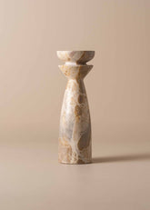 Opus Medium Marble Candle Holder | Nougat - - - Saardé - Saardé.