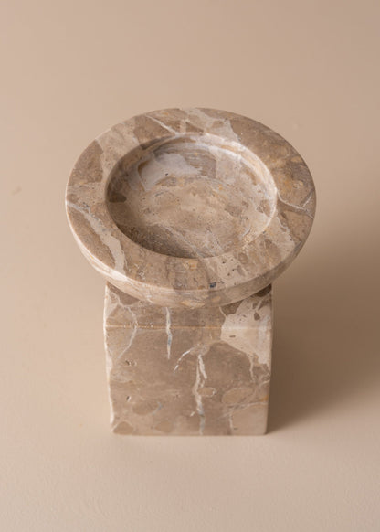 Opus Small Marble Candle Holder | Nougat - - - Saardé - Saardé.