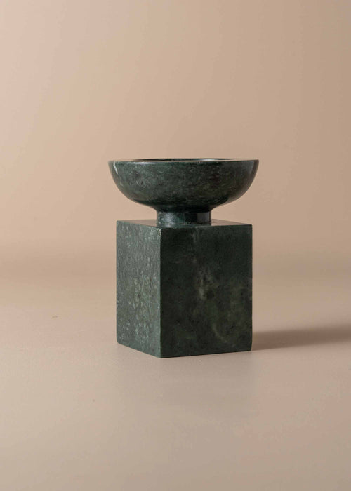 Opus Small Marble Candle Holder | Green - - - Saardé - Saardé.