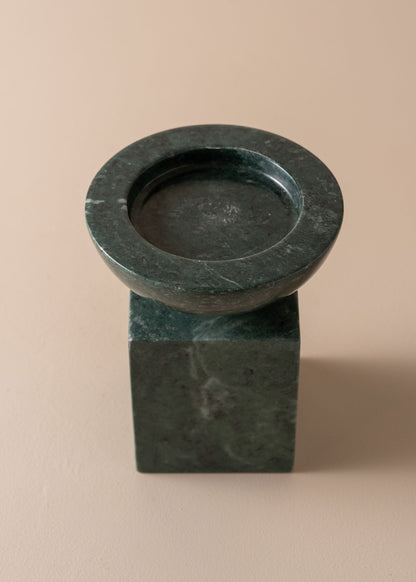 Opus Small Marble Candle Holder | Green - - - Saardé - Saardé.