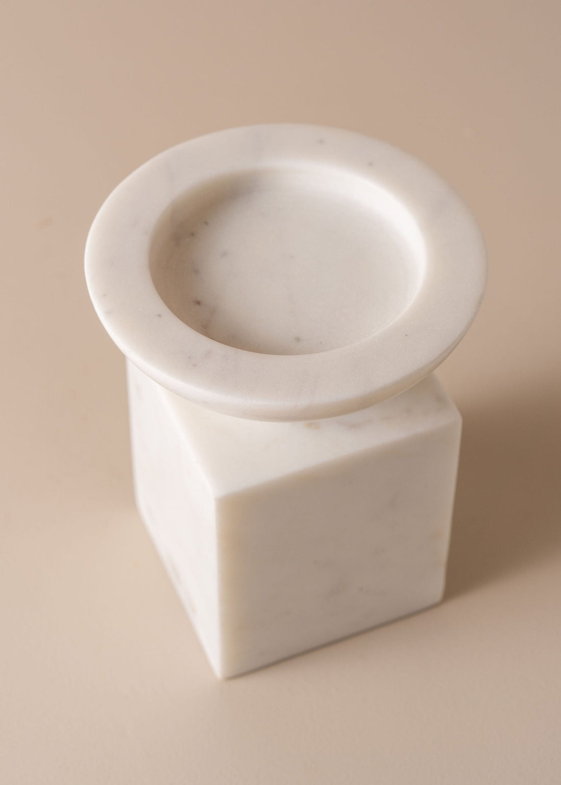 Opus Small Marble Candle Holder | White - - - Saardé - Saardé.