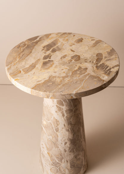 Opus Marble Side Table | Nougat - - - Saardé - Saardé.
