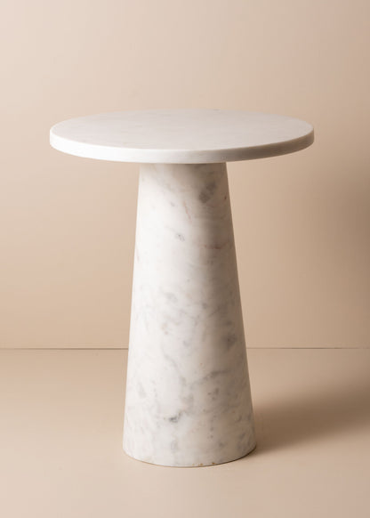 Opus Marble Side Table | White - - - Saardé - Saardé.