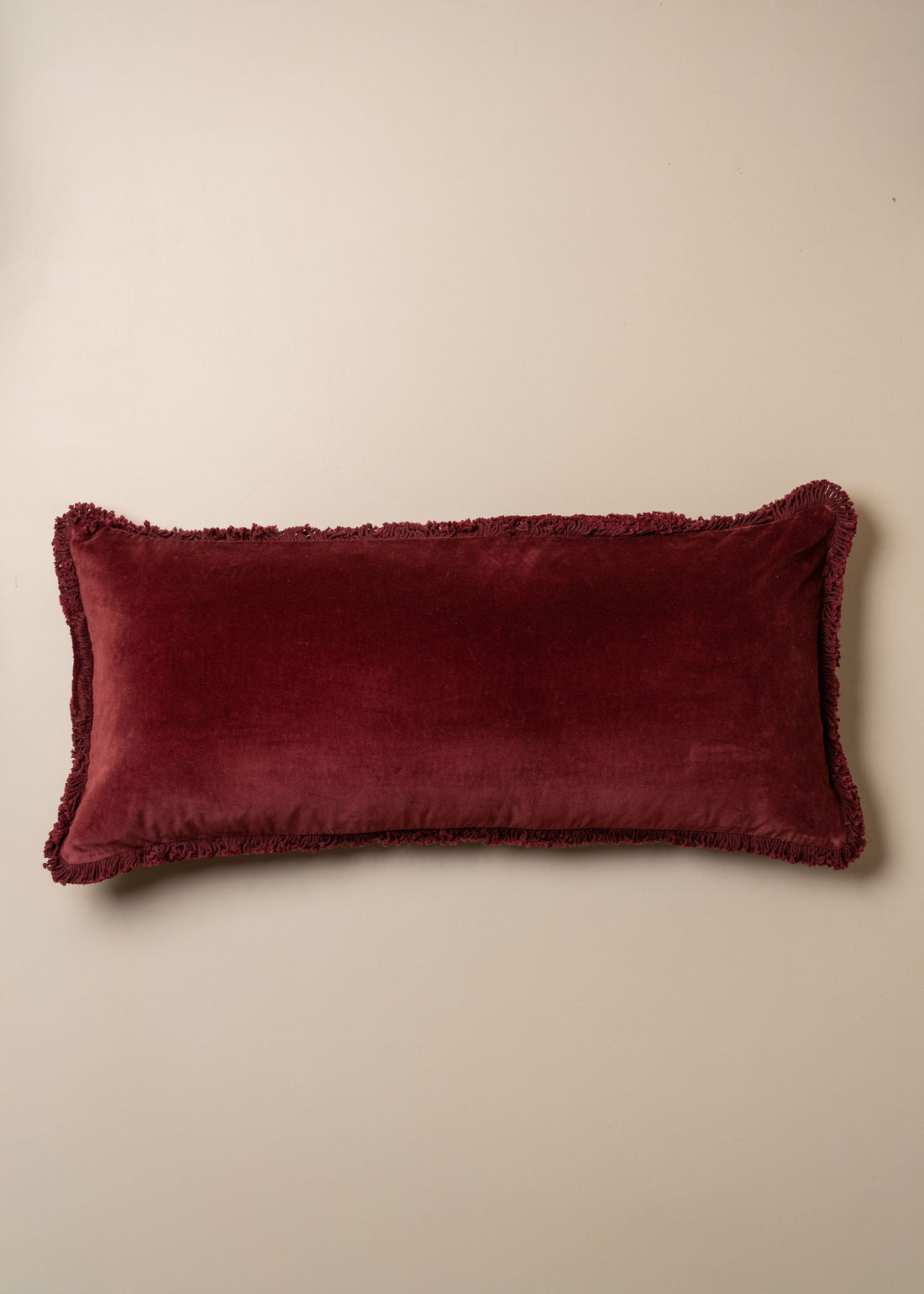 Velvet Bolster Cushion | Burgundy - - - Saardé - Saardé.