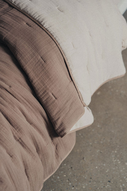 Enes Quilted Bed Cover | Taupe - - - Saardé - Saardé.