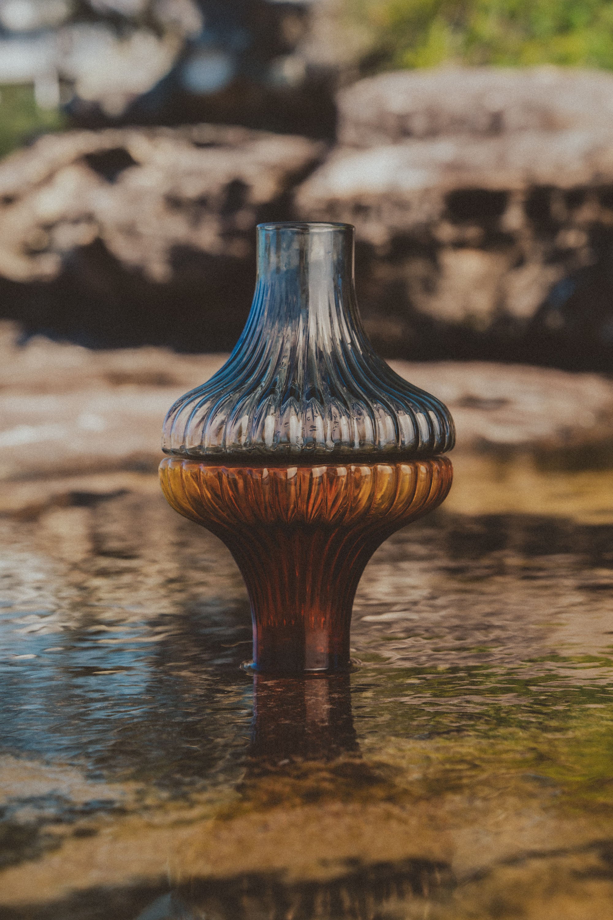 Kairos Ripple Vase | Smoke - - - Saardé - Saardé.