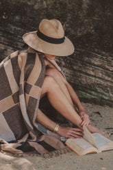 Karo Turkish Beach Towel | Black/Natural - - - Saardé - Saardé.