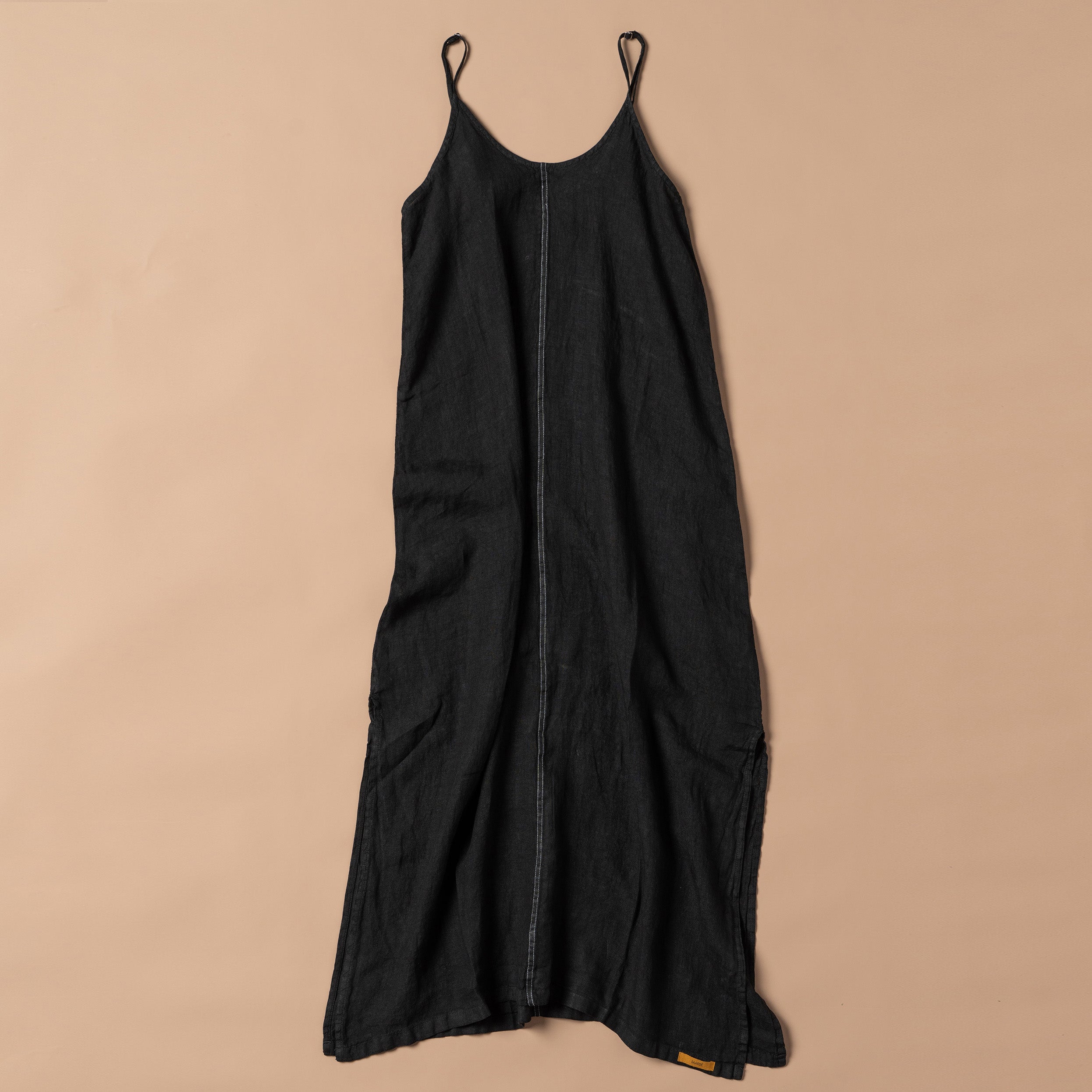 Amalfi Linen Cami Dress | S/M - Black - Black - Saardé - Saardé.