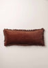 Velvet Bolster Fringed Cushion | Chocolate - - - Saardé - Saardé.