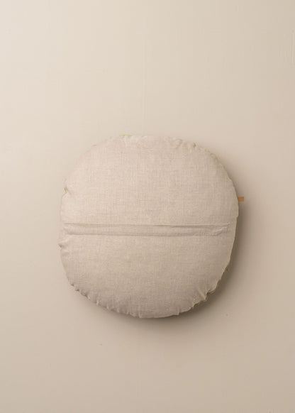 Linen/Velvet Round Cushion | Guava - - - Saardé - Saardé.