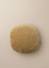 Linen/Velvet Round Cushion | Olive - - - Saardé - Saardé.