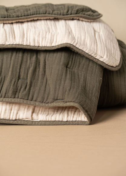 Enes Quilted Bed Cover | Olive -  -  - Saardé - Saardé.