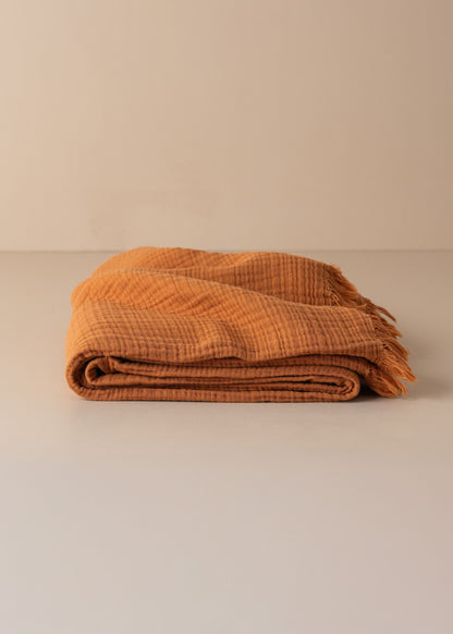 Enes Cotton Throw | Terracotta - - - Saardé - Saardé.