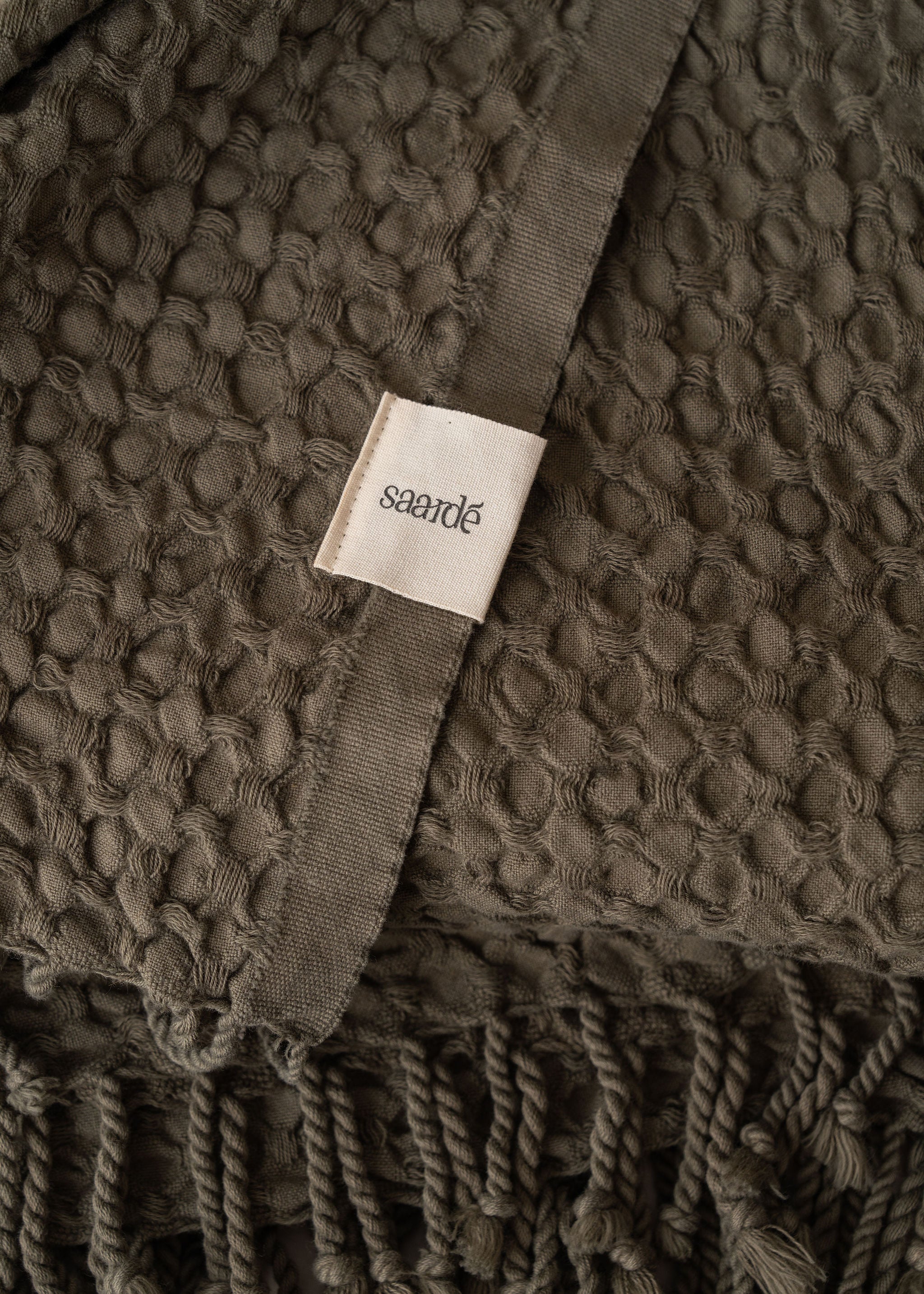 Corfu Cotton Throw | Olive - - - Saardé - Saardé.