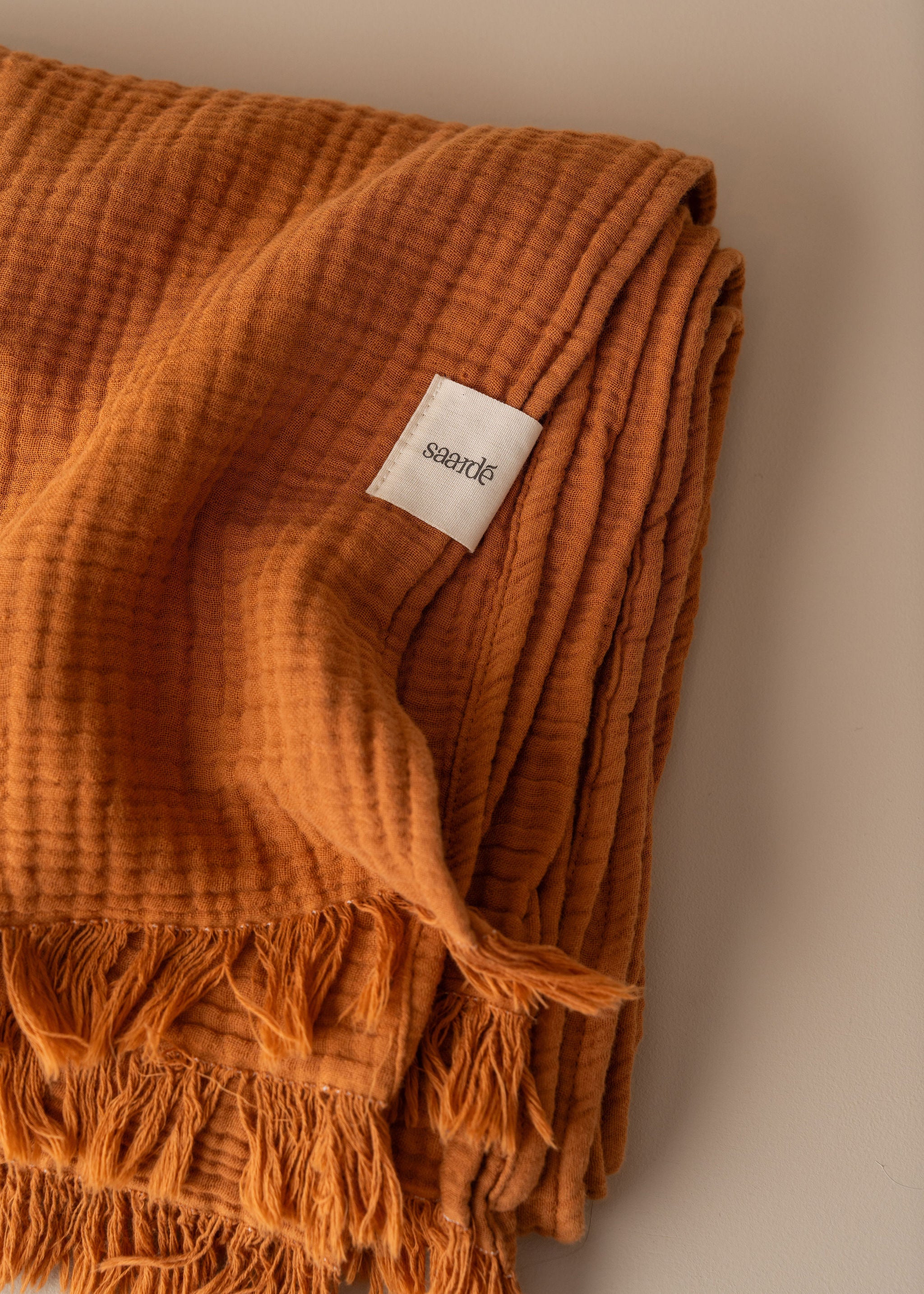 Enes Cotton Throw | Terracotta - - - Saardé - Saardé.