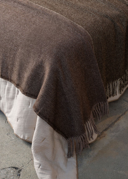 Zêzere Wool Bed Cover | Brown - - - Saardé - Saardé.