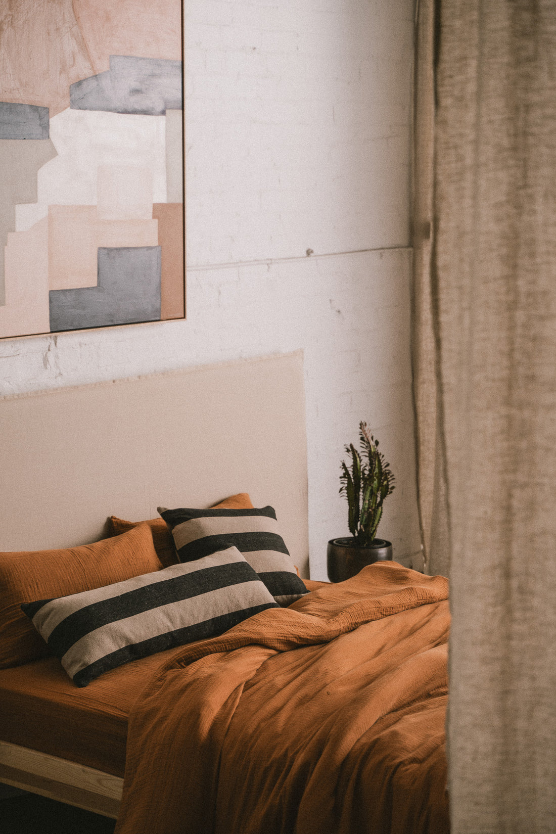 Recycled Cotton Striped Cushion | Bolster - - - Saardé - Saardé.