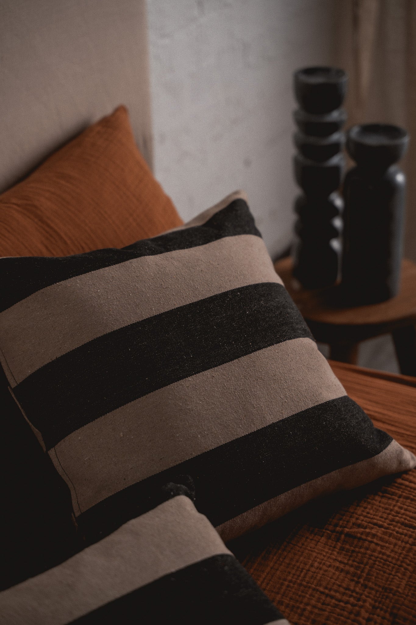 Recycled Cotton Striped Cushion | Square - - - Saardé - Saardé.