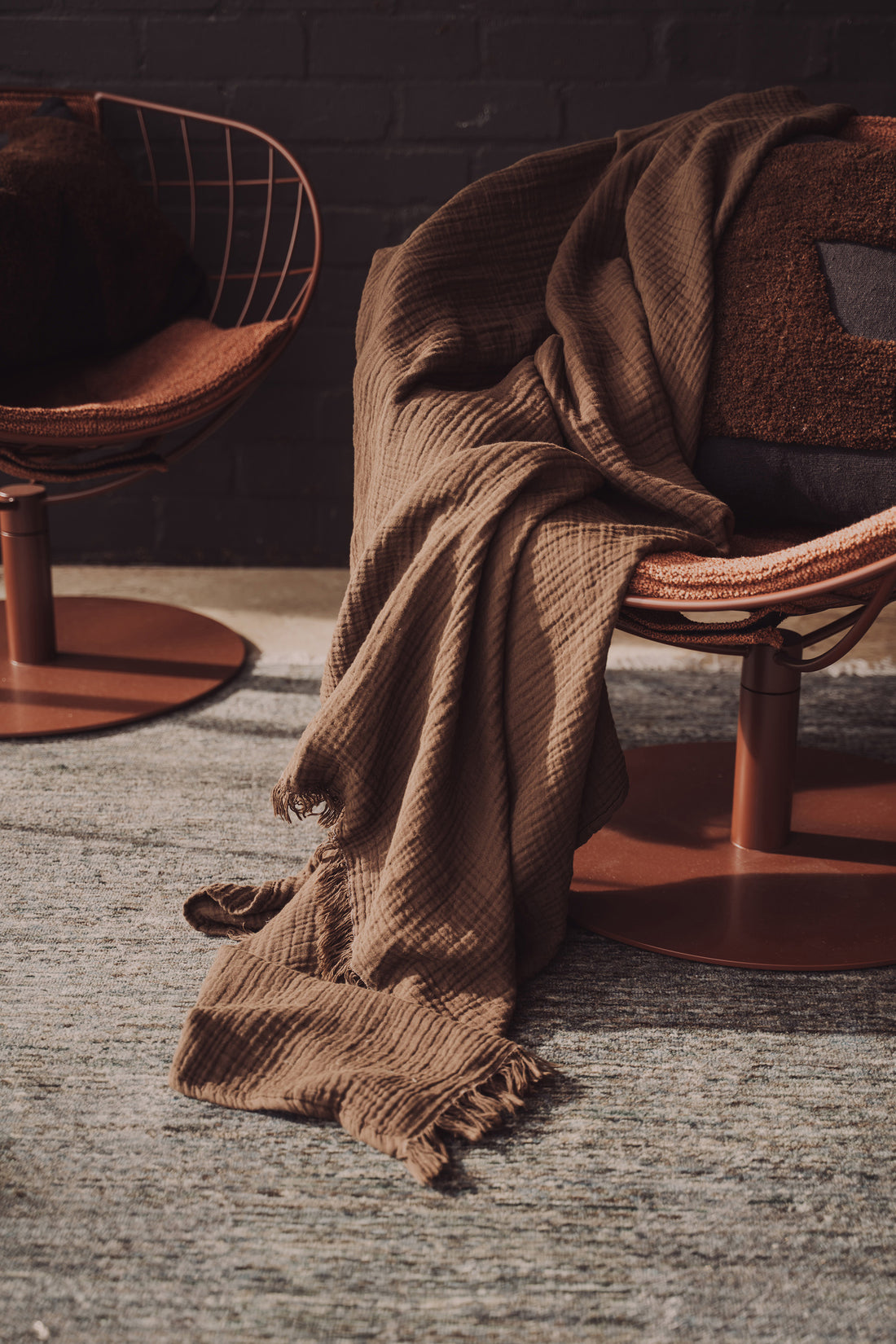 Enes Cotton Throw | Chocolate -  -  - Saardé - Saardé.