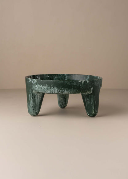 Flow Resin Structured Fruit Bowl | Dark Jade - - - Saardé - Saardé.