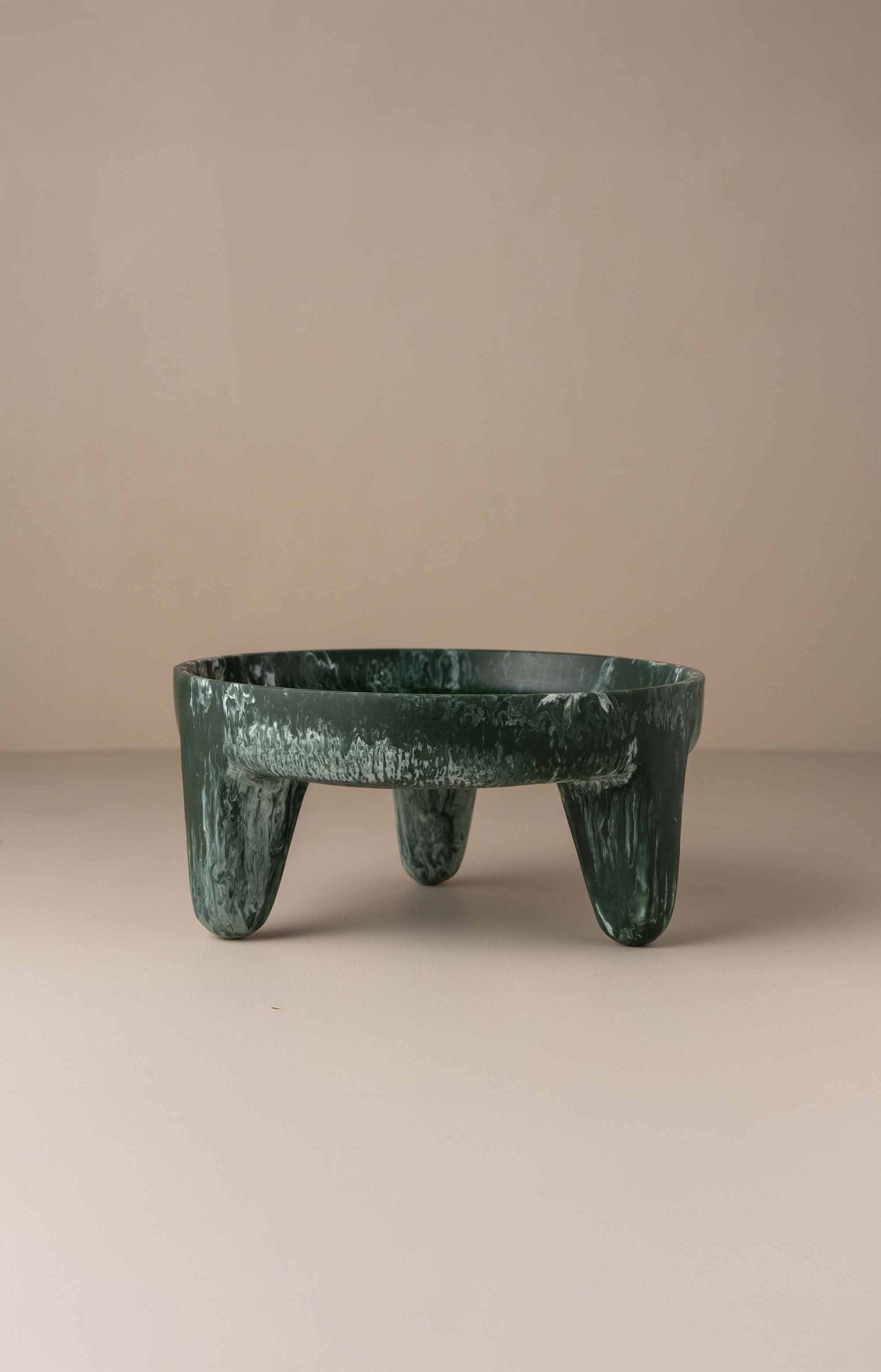 Flow Resin Structured Fruit Bowl | Dark Jade - - - Saardé - Saardé.