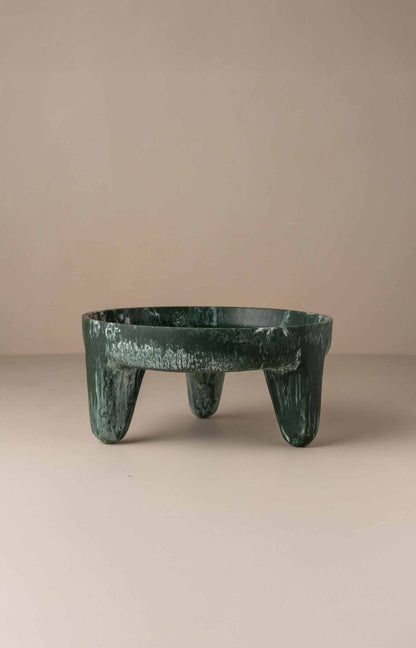 Flow Resin Structured Fruit Bowl | Dark Jade - - - Saardé - Saardé.