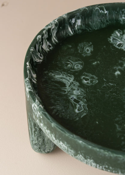 Flow Resin Structured Fruit Bowl | Dark Jade - - - Saardé - Saardé.