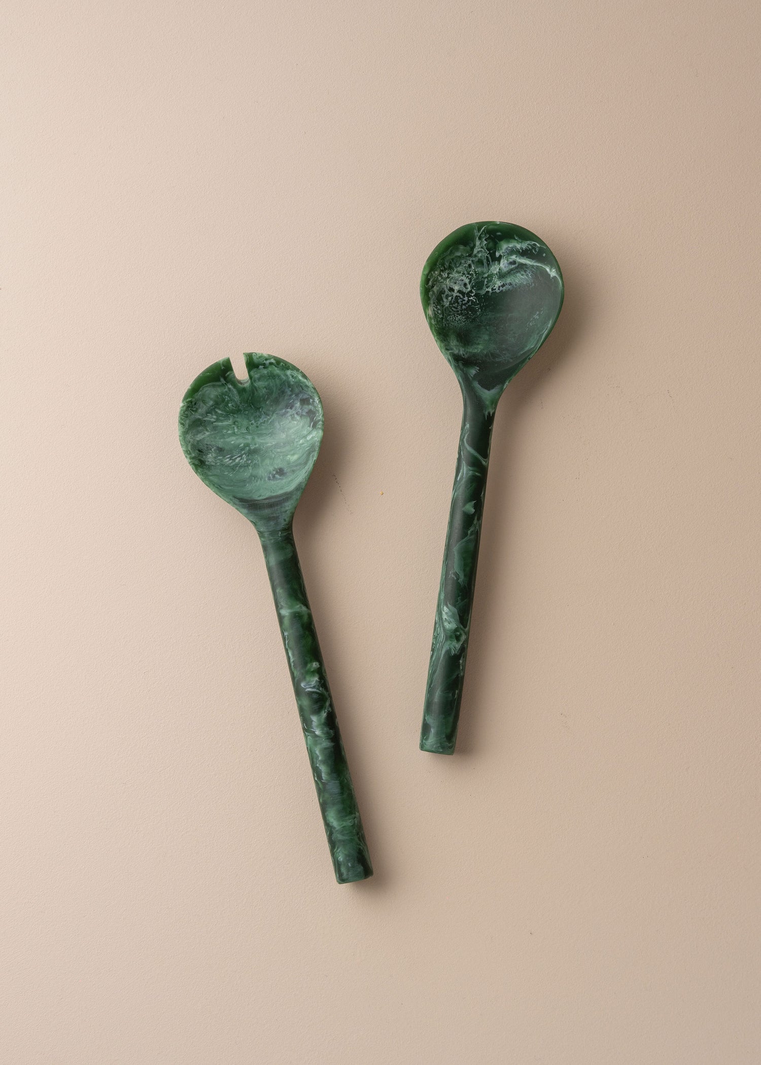 Flow Resin Salad Server | Dark Jade - - - Saardé - Saardé.