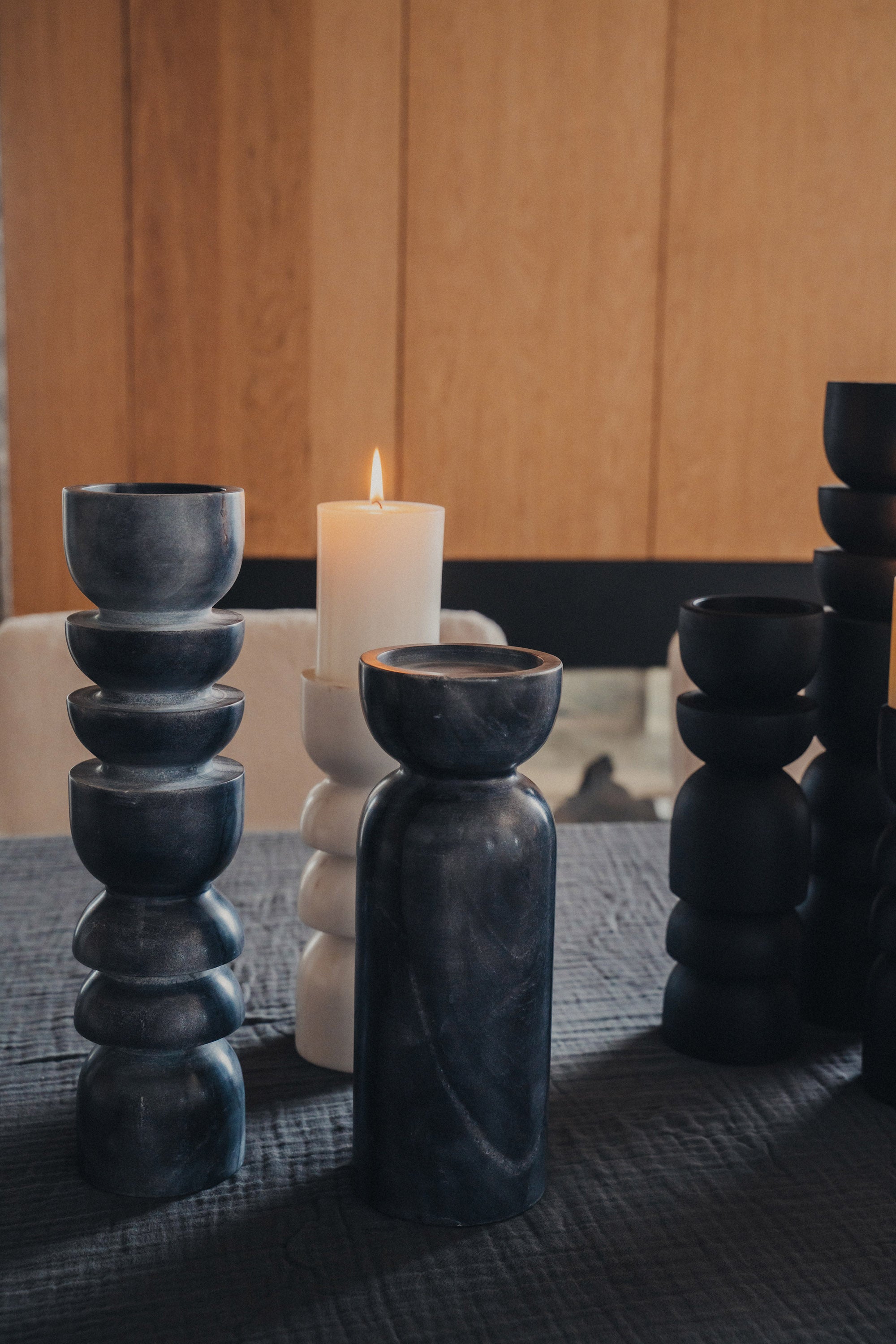 Toulin Marble Candle Holder | Black -  -  - Saardé - Saardé.