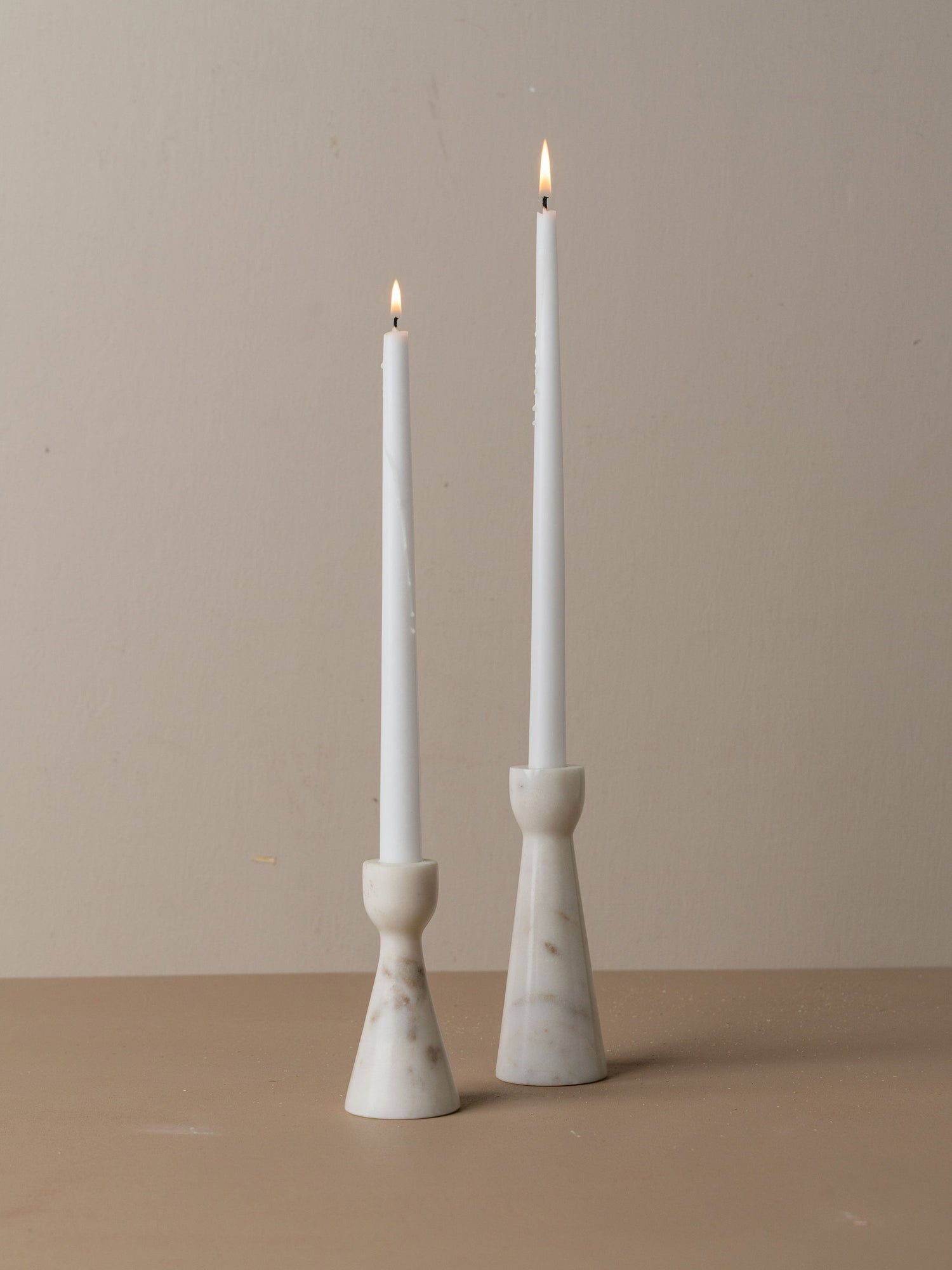 Muum Marble Candle Holders - Set of 2 - White -  -  - Saardé - Saardé.