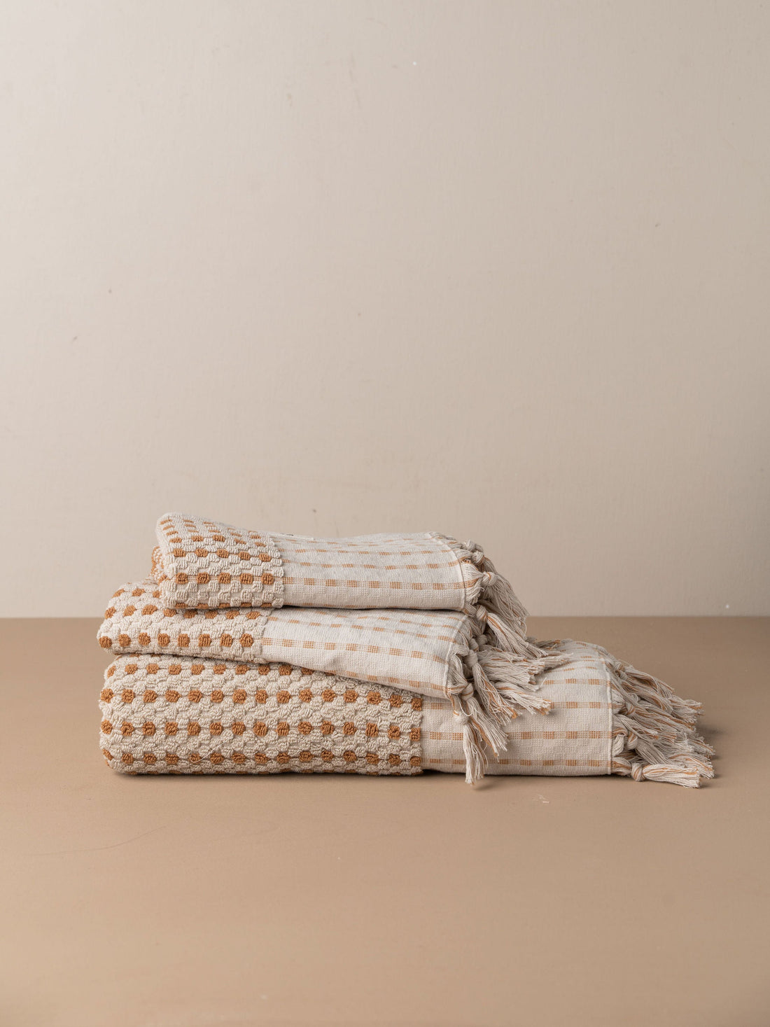 Chickpea Bath Sheet Bundle | Stone/Terracotta - - - Saardé - Saardé.