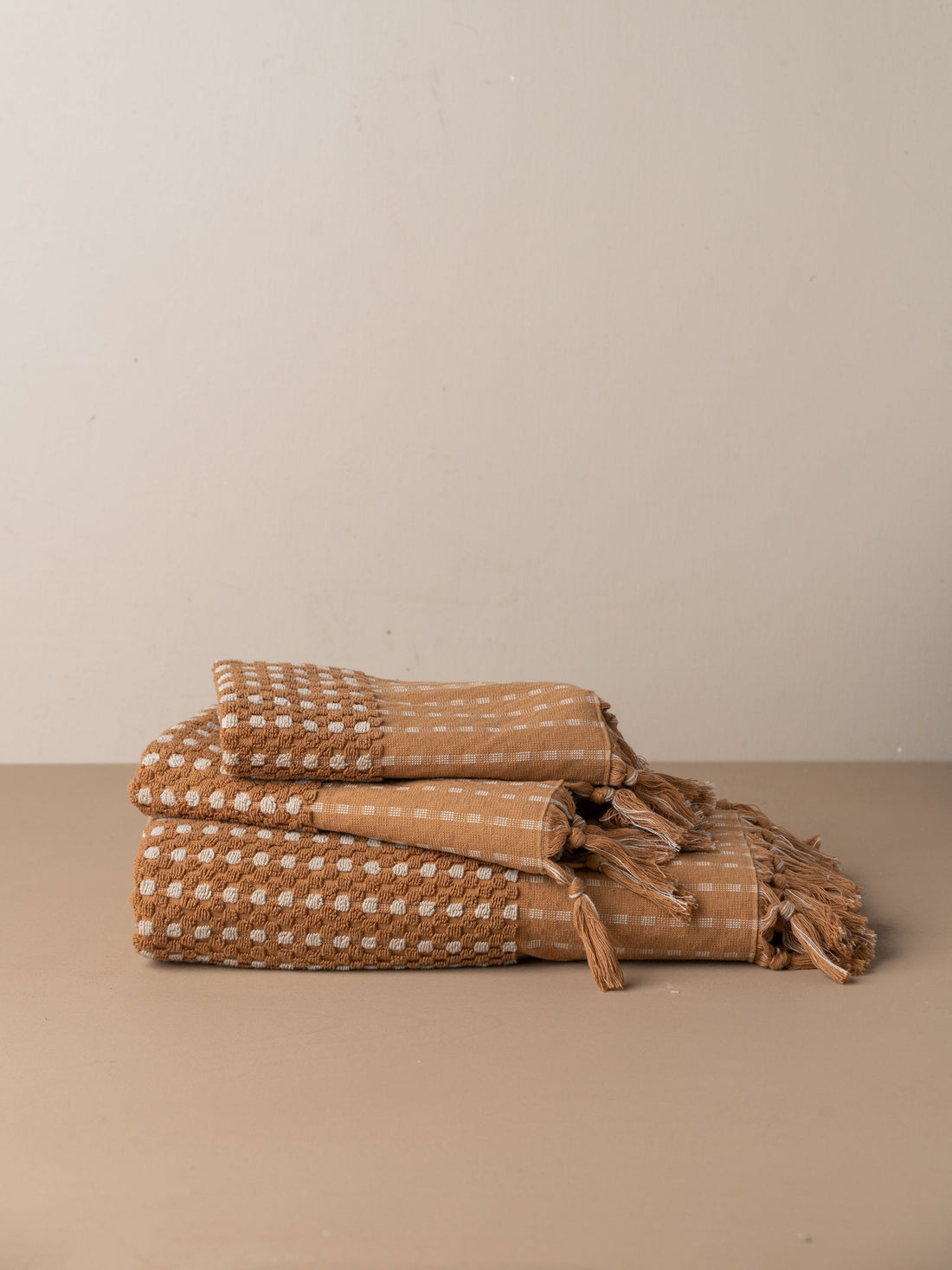 Chickpea Bath Sheet Collection - Terracotta/Stone -  -  - Saardé - Saardé.