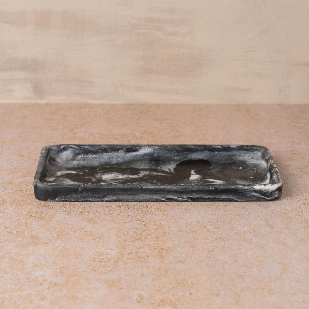 Flow Resin Bathroom Caddy/Tray | Ash Black -  -  - Saardé - Saardé.