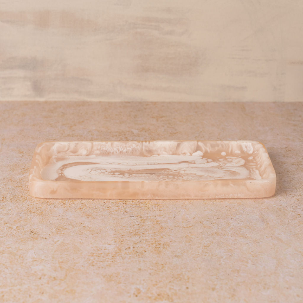 Flow Resin Bathroom Caddy/Tray | Peach Blush -  -  - Saardé - Saardé.