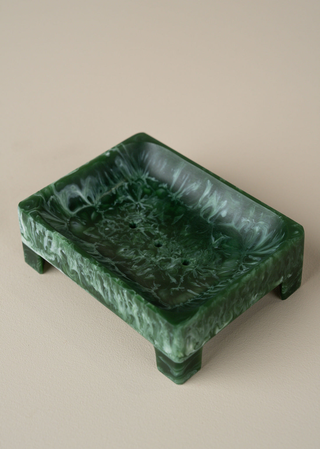 Flow Resin Structured Soap Dish | Dark Jade - - - Saardé - Saardé.
