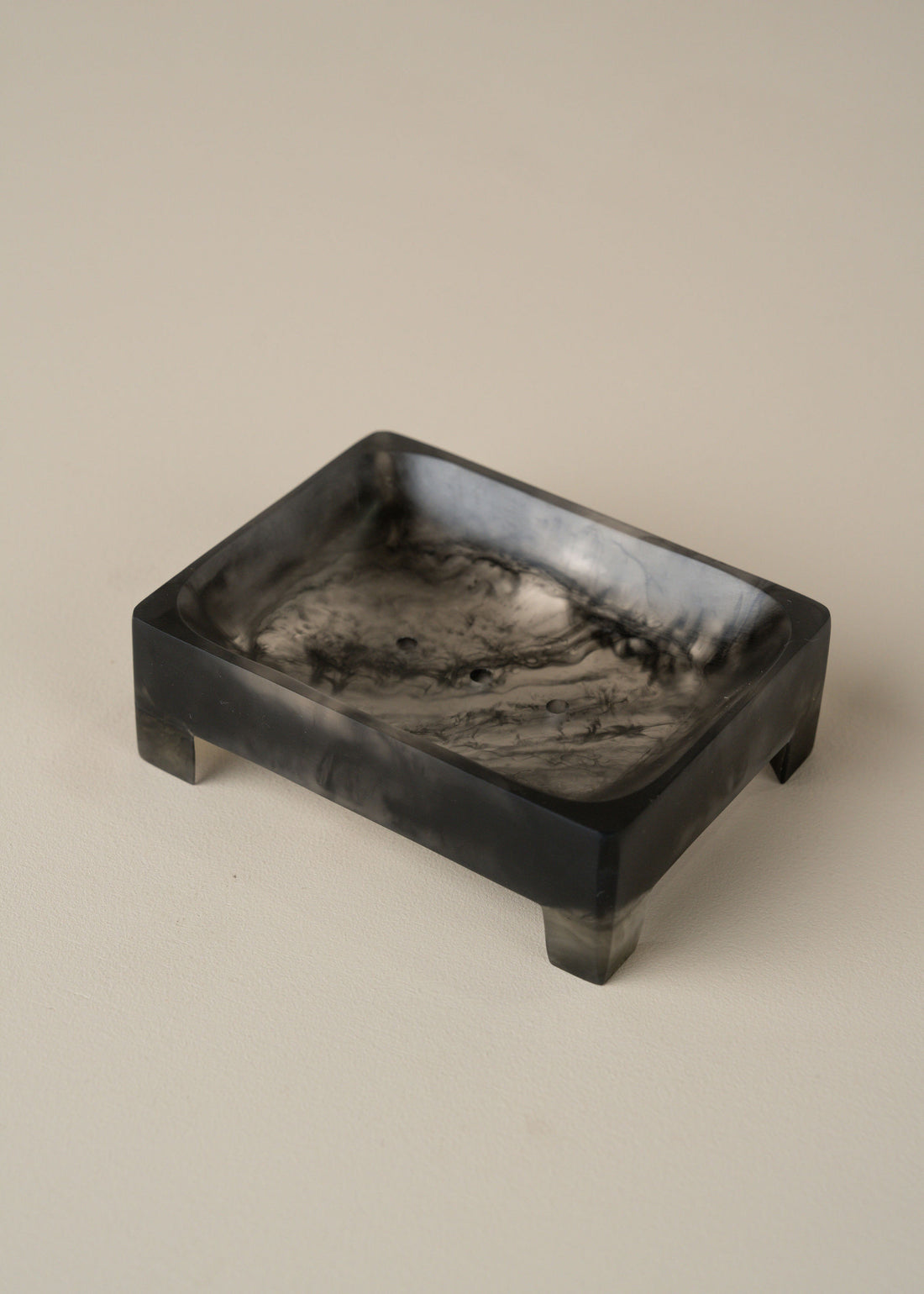 Flow Resin Structured Soap Dish | Smoke - - - Saardé - Saardé.