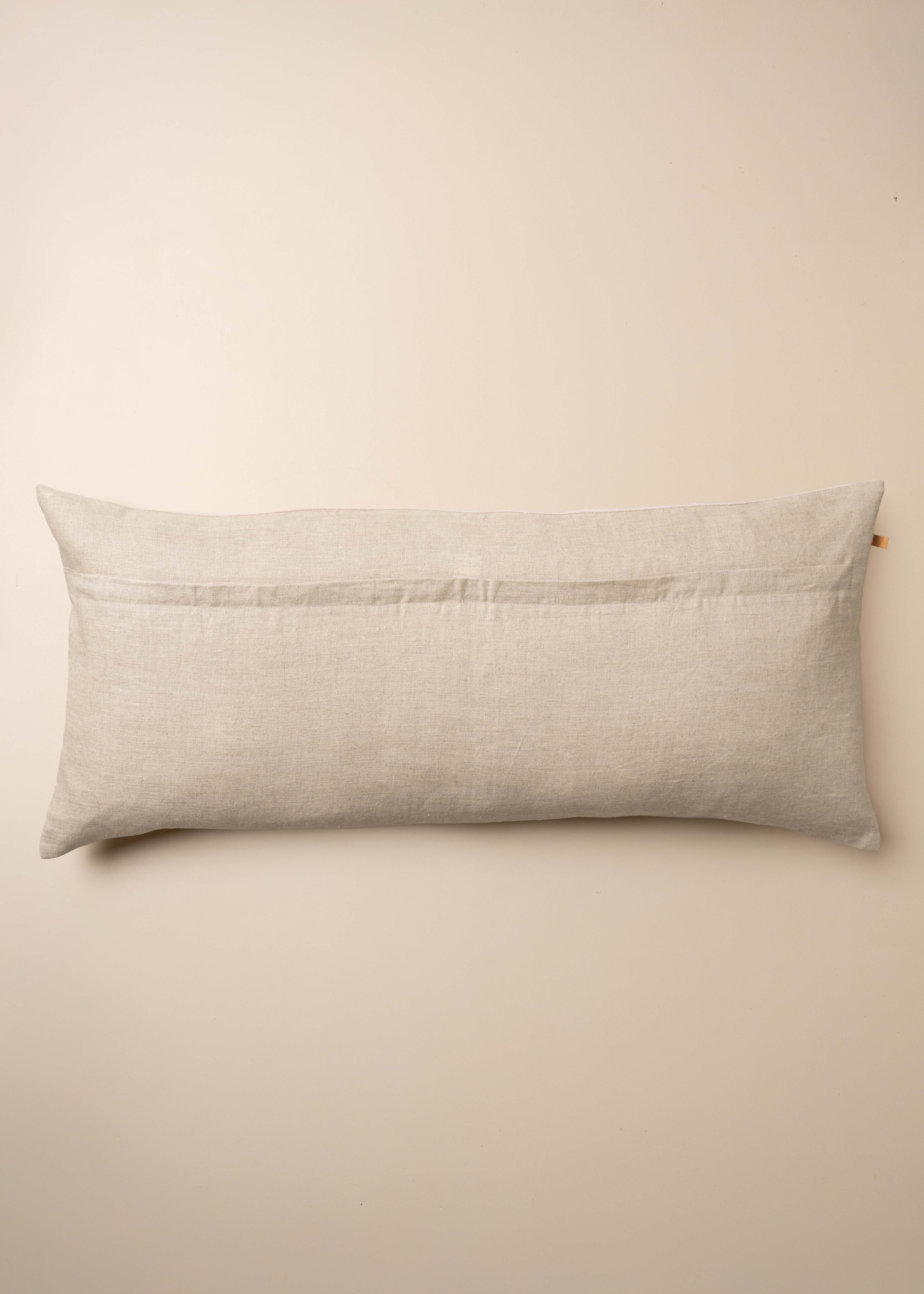 Linen/Velvet Bolster Cushion | Truffle - - - Saardé - Saardé.