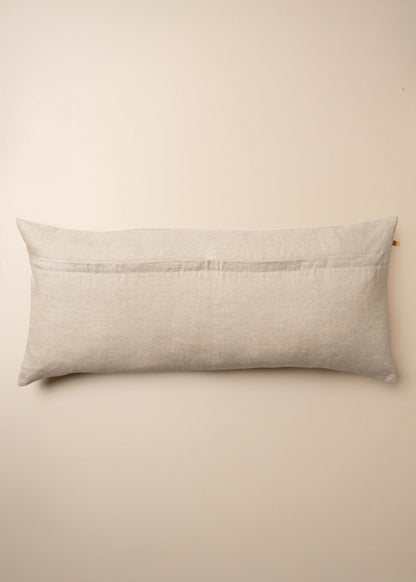 Linen/Velvet Bolster Cushion | Truffle - - - Saardé - Saardé.