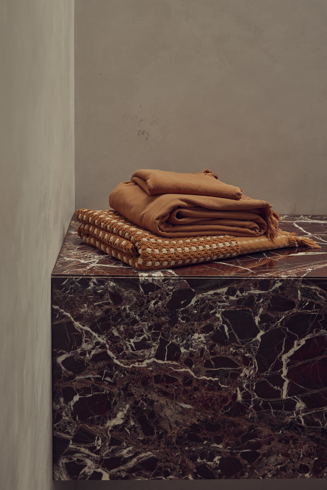 Chickpea Bath Sheet Collection - Terracotta/Stone -  -  - Saardé - Saardé.