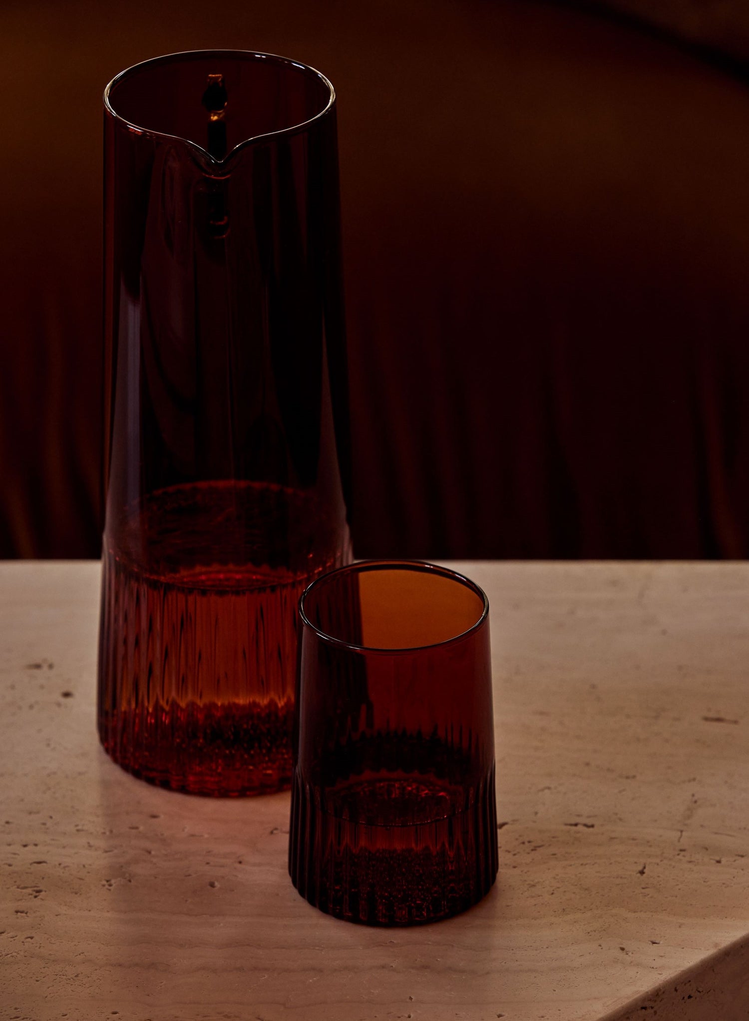 Kairos Water Glass | Dark Amber | Set of 2 -  -  - Saardé - Saardé.