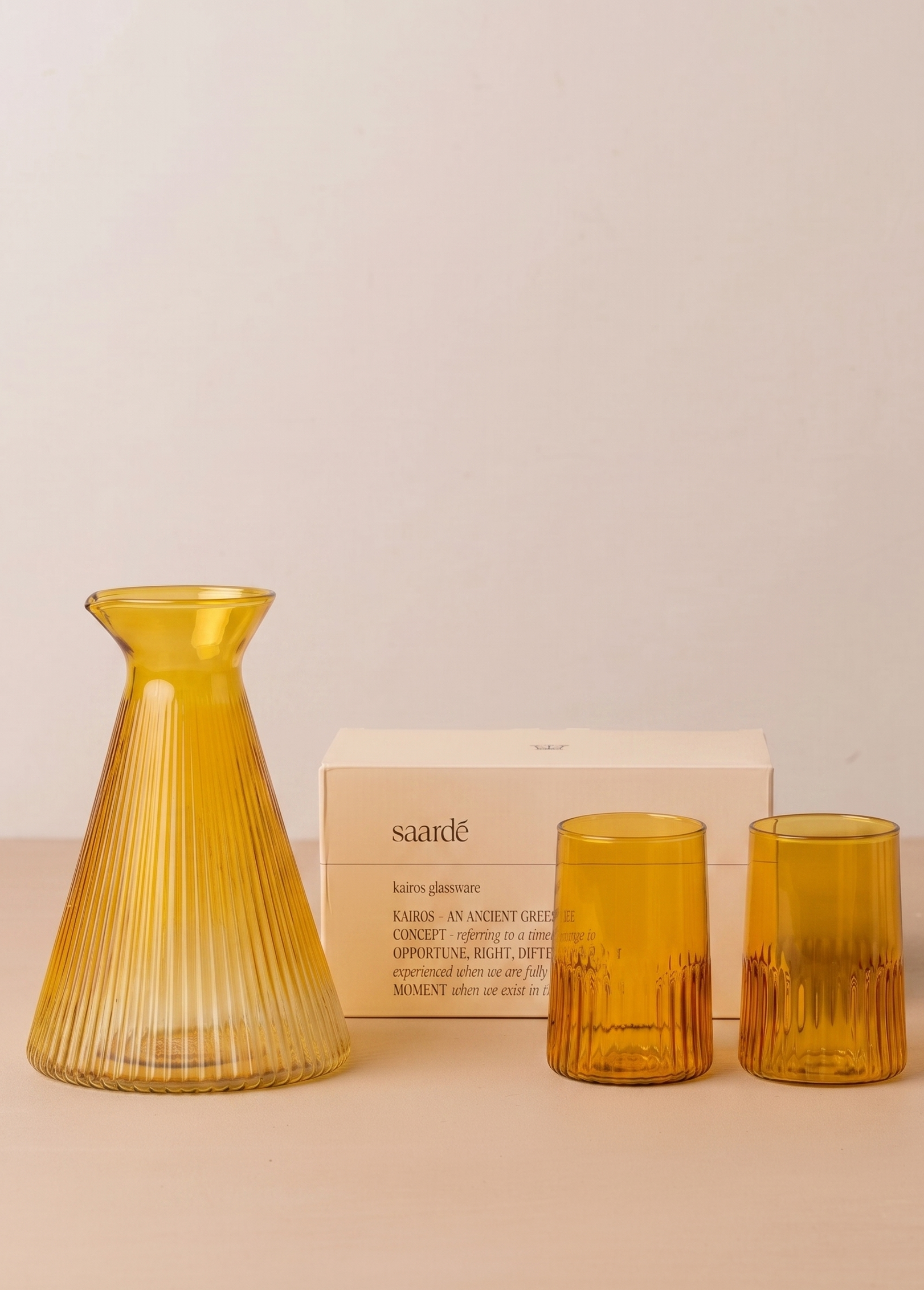 Kairos Angular Carafe Set 2 | Large | Yellow Topaz