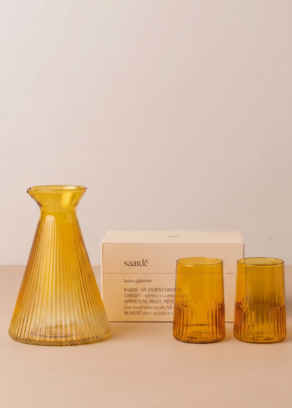 Kairos Angular Carafe Set 2 | Large | Yellow Topaz