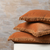 Velvet Cushion Range | Terracotta - Lumbar (With Feather Insert) - Lumbar (With Feather Insert) - Saardé - Saardé.