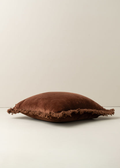 Velvet Cushion | Chocolate - Square | (Include Feather Insert) - Square | (Include Feather Insert) - Saardé - Saardé.