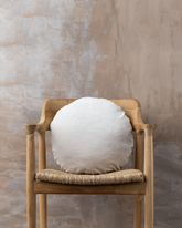 Linen/Velvet Round Cushion | Clay -  -  - Saardé - Saardé.
