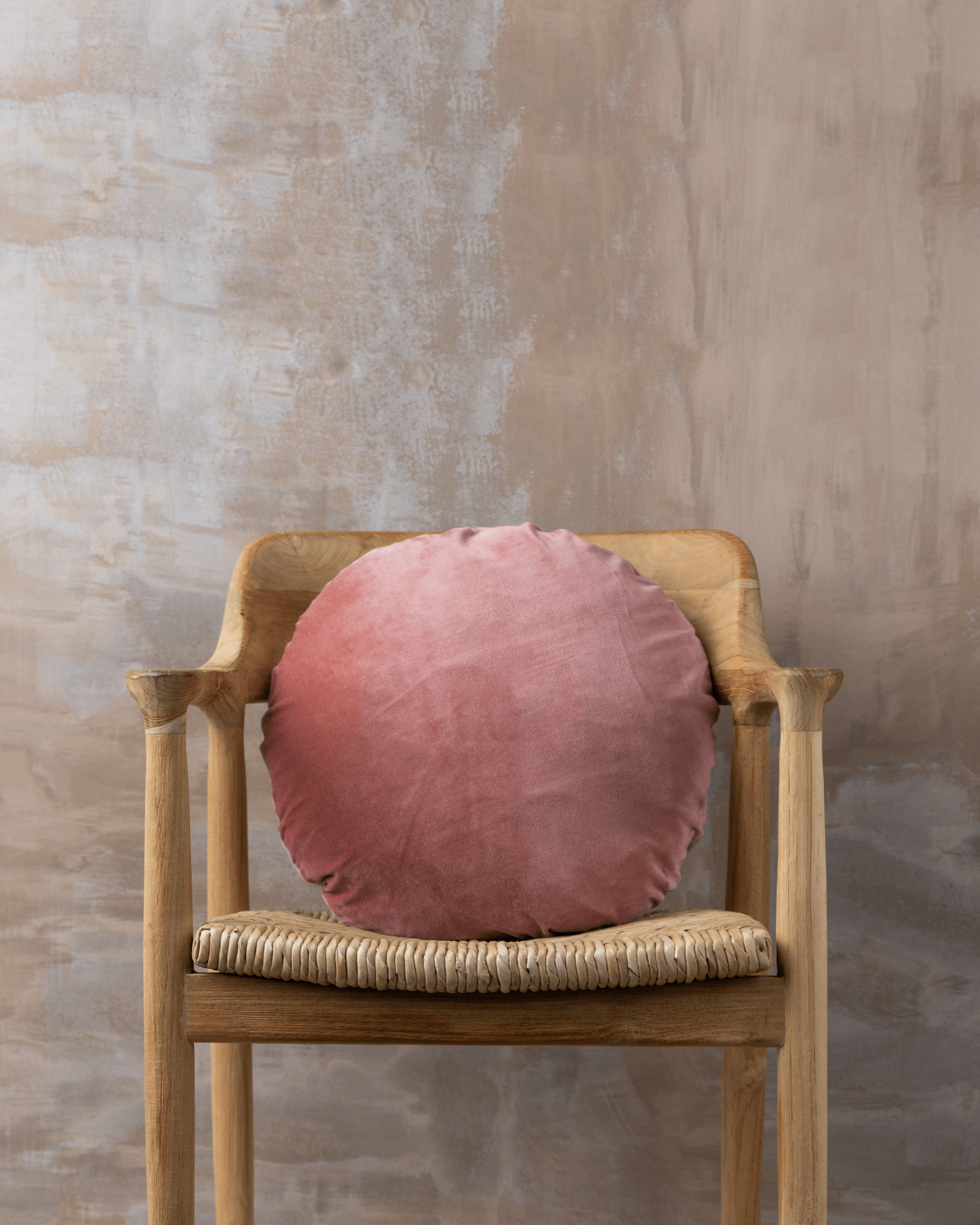 Linen/Velvet Round Cushion | Guava - Default Title - Default Title - Saardé - Saardé.