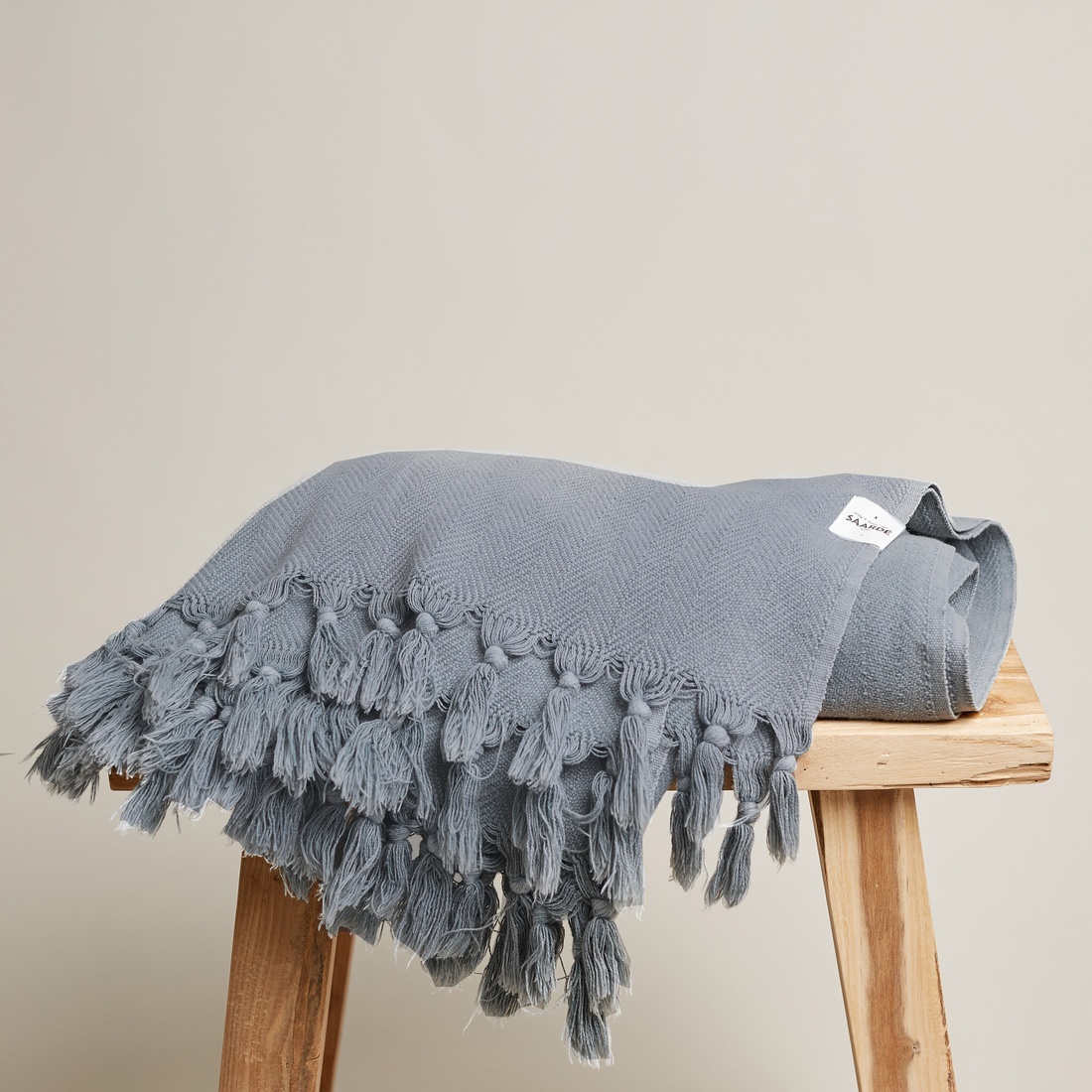 Vintage Wash Cotton Blanket | Pale Grey -  -  - Saardé - Saardé.