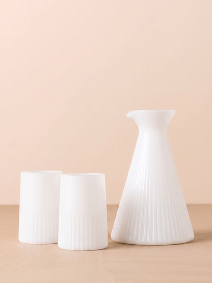 Kairos Angular Carafe Set 2 | Large | Opaque White - - - Saardé - Saardé.