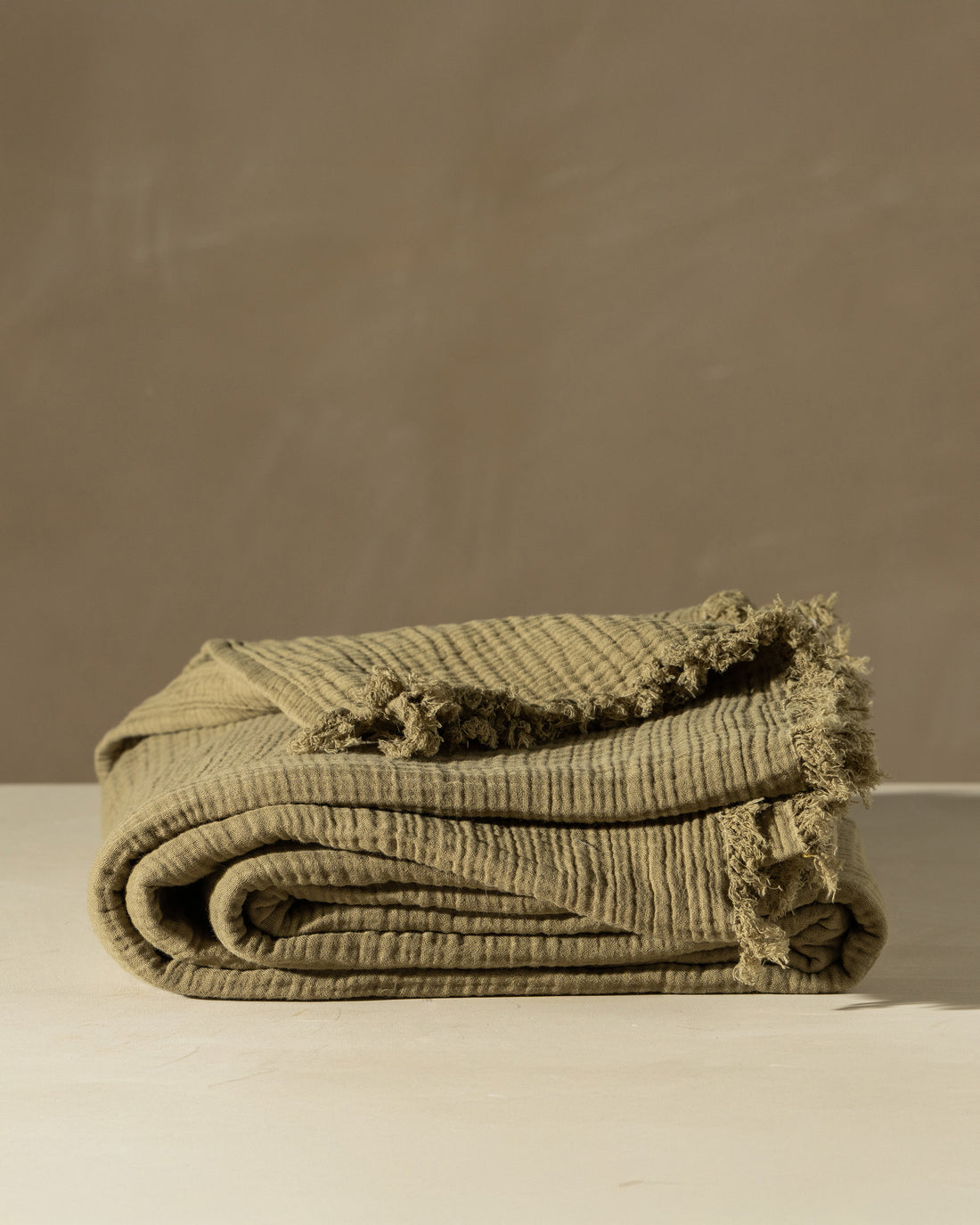 Enes Cotton Bedcover | Olive