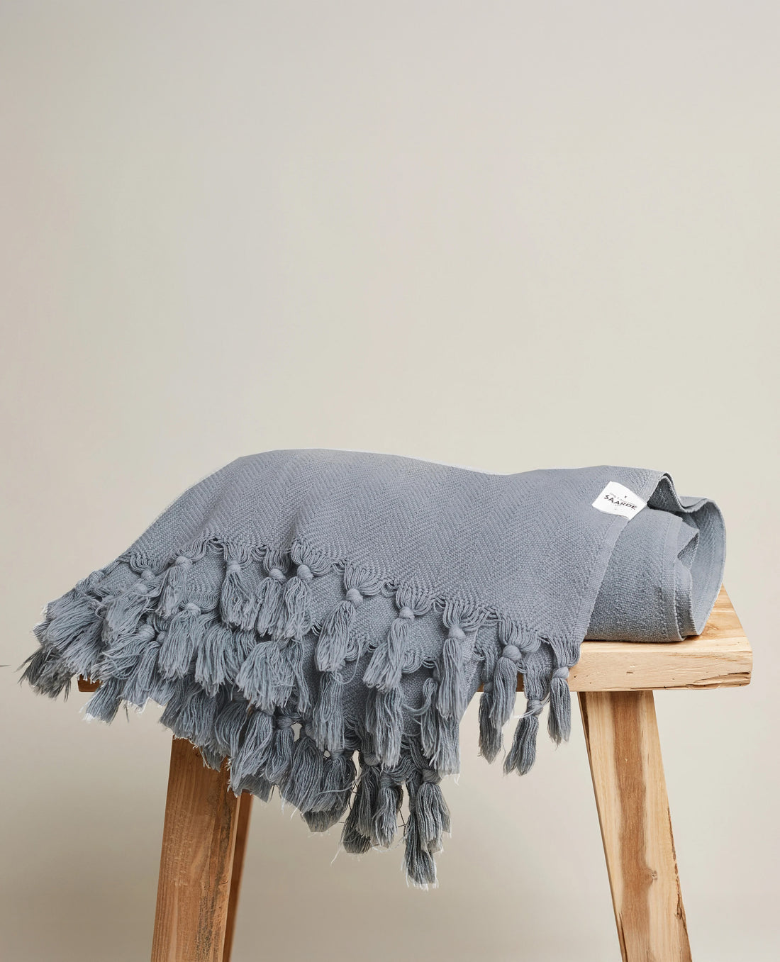 Vintage Wash Cotton Blanket | Pale Grey - - - Saardé - Saardé.